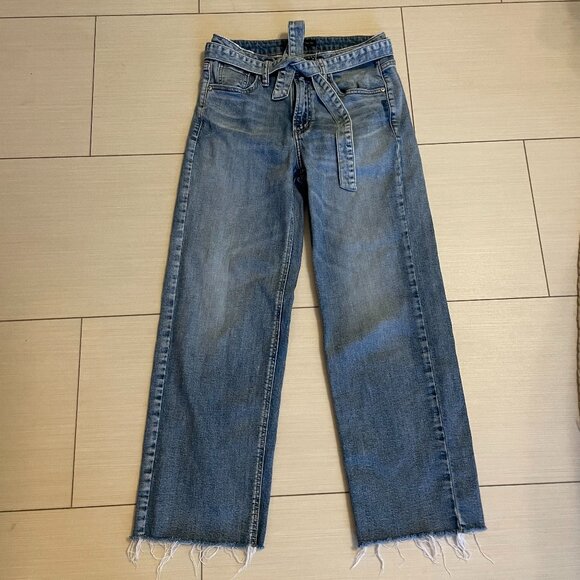 Silver Tied and Wide Leg Jeans 24 - Picture 1 of 5